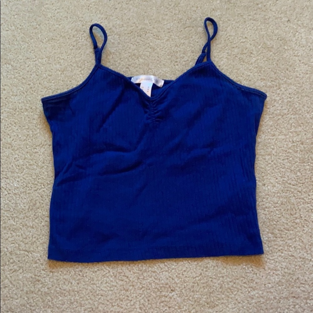 Blue cropped tank top